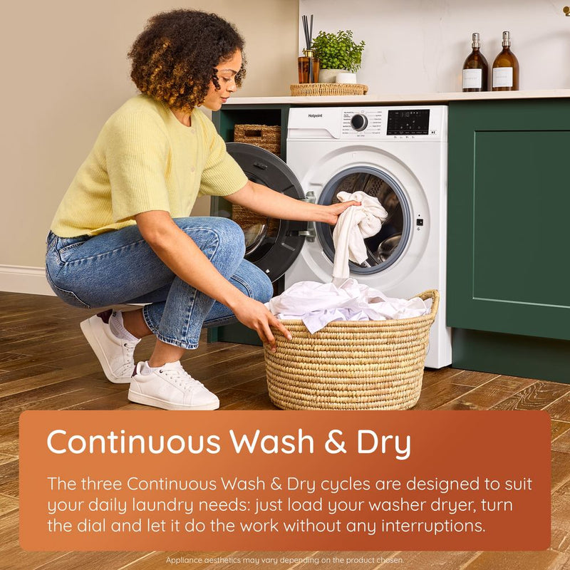 Hotpoint HBD 1781 ANTI STAIN UK - White 10KG/7KG Washer Dryer - 1800 RPM - A-10% | D Energy