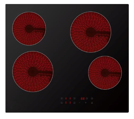 Cookology CCH600T2 - Black Ceramic Hob - 4 Zones