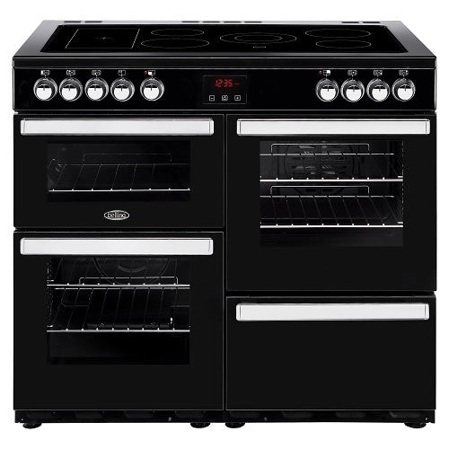 Belling COOKCENTRE 100E BLK 44444 - Black 5 Zone Electric Cooker - A/A energy