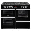 Belling COOKCENTRE 110DFT Blk 444 - Black 7 Zone Dual Fuel Cooker - A/A energy