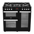 Belling COOKCENTRE X90G BLK - Black 5 Zone Gas Cooker - Manual cleaning - A/A energy