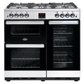 Belling COOKCENTRE X90G STA - Stainless steel 5 Zone Gas Cooker - Manual cleaning - A/A energy