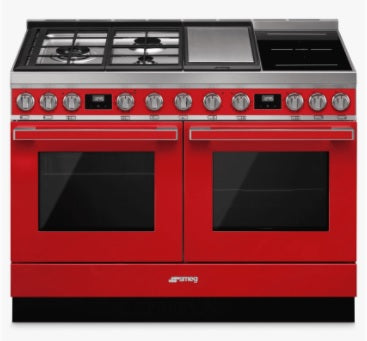 Smeg CPF120IGMPR - Red 6 Zone Dual Fuel Cooker - A+/A energy