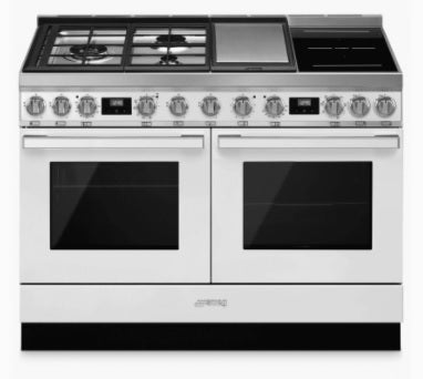 Smeg CPF120IGMPWH - White 6 Zone Dual Fuel Cooker - A+/A energy