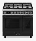 Smeg CPF92GMA - Black 6 Zone Dual Fuel Cooker - A/A energy