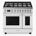 Smeg CPF92GMWH - White 6 Zone Dual Fuel Cooker - A/A energy