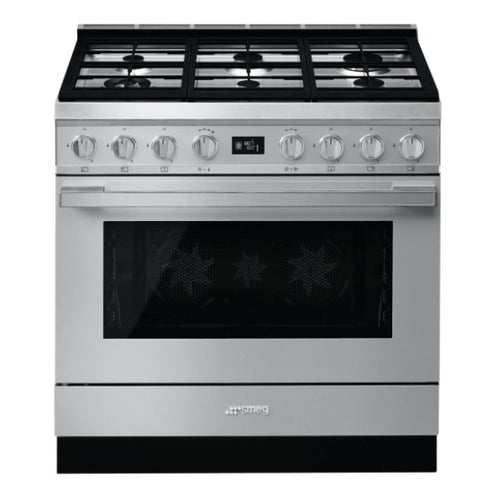 Smeg CPF9GPX - Stainless steel 6 Zone Dual Fuel Cooker - A+ energy