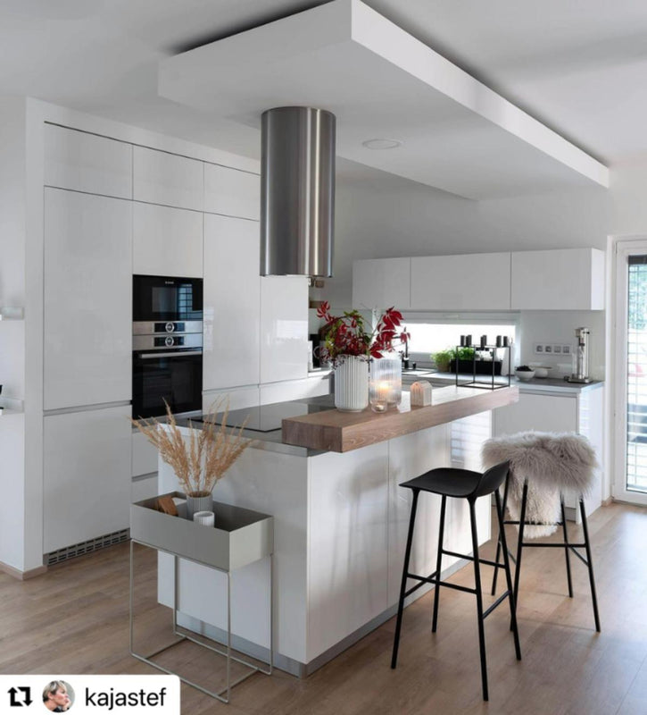 Faber CYLINDRA-ISOLA-EV8-X-A37 - Stainless Steel Island Hood - 37cm - C Rated