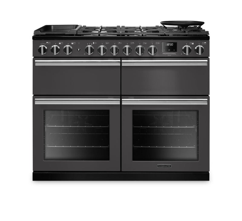 Rangemaster PRDLB110DFPSLT/CM1 - Slate Dual Fuel Range Cooker - 7 Zones - A energy