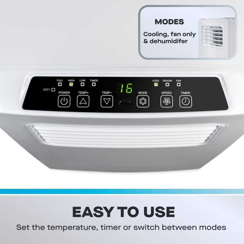 Daewoo COL1574GE - White 9000 BTU Portable Air Conditioning Unit - WiFi Smart - A Energy