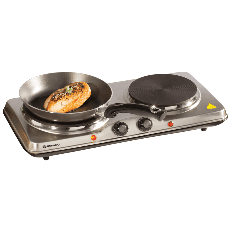 Daewoo SDA1732GE - Black Hobs - 2x Hot Plates - Stainless Steel