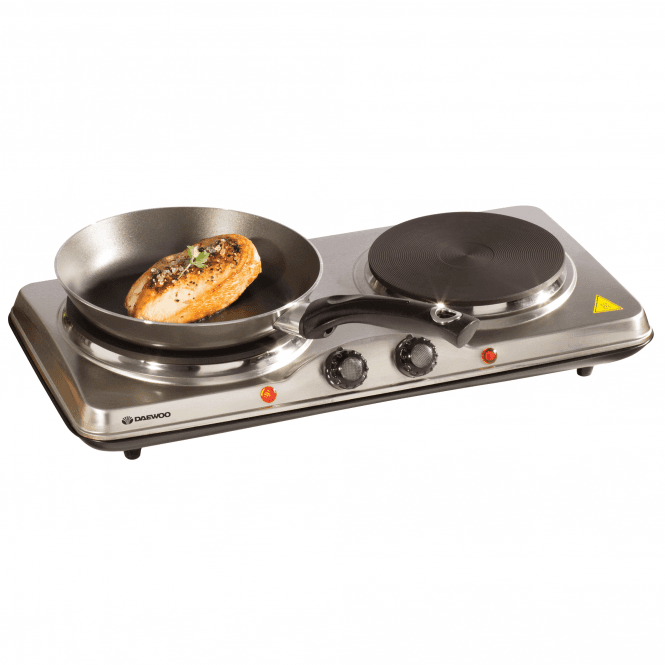 Daewoo SDA1732GE - Black Hobs - 2x Hot Plates - Stainless Steel