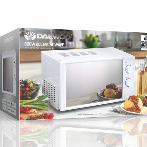 Daewoo SDA2084GE - White Freestanding Microwave - Display
