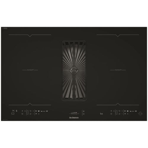 De Dietrich DPI7888BH - Black 80cm 4 Zone Venting Induction Hob - Re-circulating/Ducted (Kit Included) - A+ energy