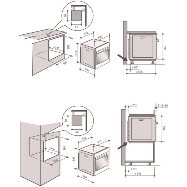 DeDietrich DOP8574W Single Pyrolytic Oven