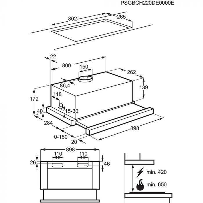 AEG DPB3932S - Silver Extractor - C energy