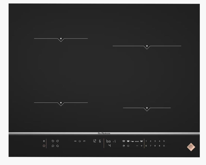 De Dietrich DPI7670X - Black Induction Hob - 4 Zones - 60cm