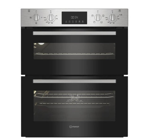 Indesit DUI 10D IX - Stainless Steel Double Oven - Built Under Electric - A/A Rated - Display