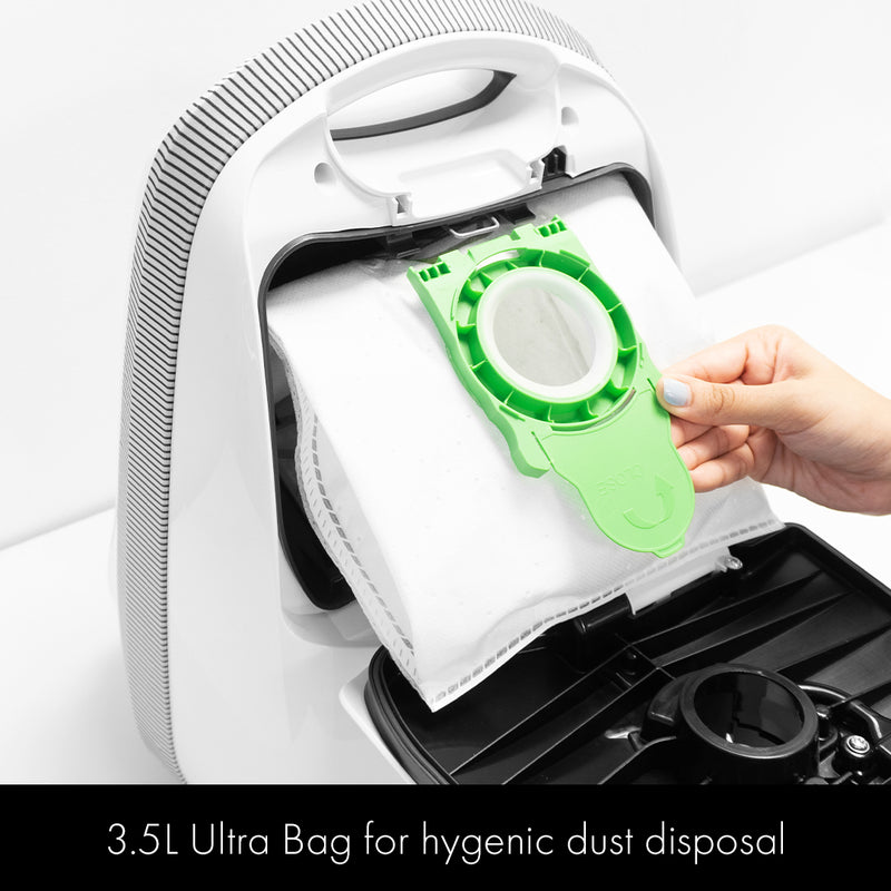 SEBO AIRBELT E3 PREMIUM +BOOST 2.0 - White Vacuum Cleaner - 3.5L Capacity