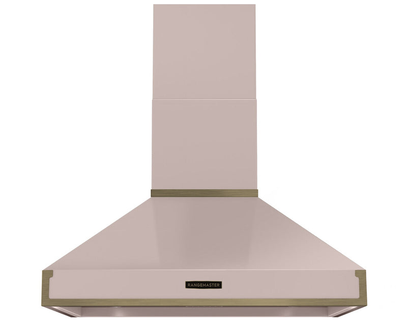 Rangemaster RPREHD90PPPK/AB1 90cm Prestige Cooker Hood - Pale Pink with Antique Brass Trim