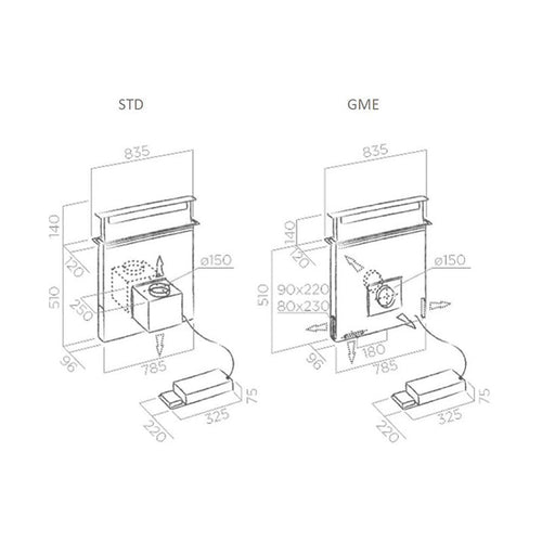 Elica PRF0120979 - Black 90cm Downdraft Hood Extractor - A energy
