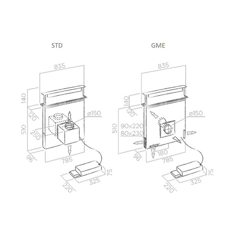 Elica PRF0120979 - Black 90cm Downdraft Hood Extractor - A energy