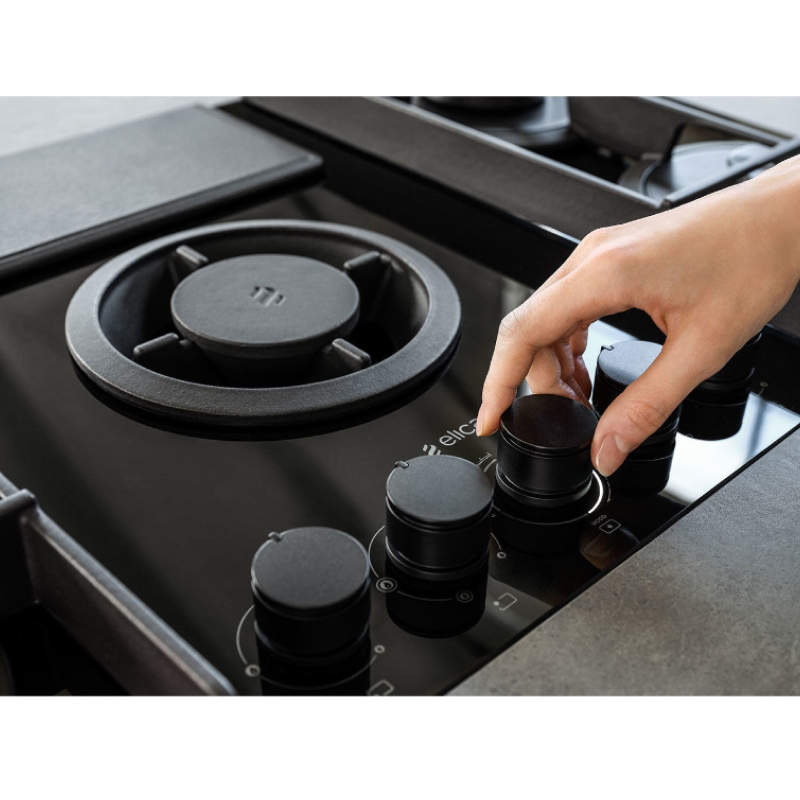 Elica NT-FLAME-BLK-DO - Black 4 Zone Venting Hob - A energy