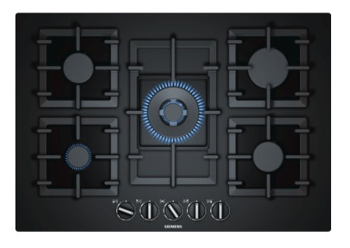 Siemens EP7A6QB90 - Black 5 Zone Gas Hob