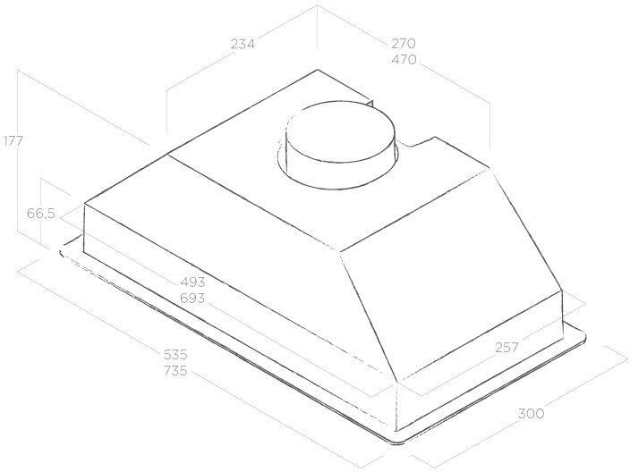 Elica ERA-STD-80 - Grey 75cm Canopy Hood - 224 M³/H Extraction Rate - C Energy Rating