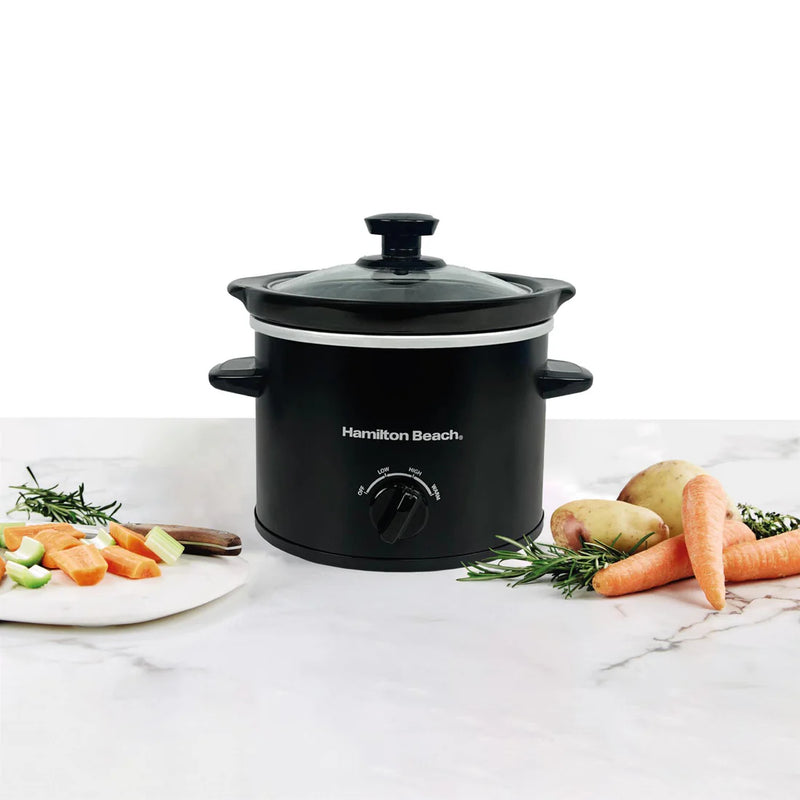 Hamilton Beach HBSC020B - Black 1.8L Slow Cooker - 3 Settings - Energy Efficient