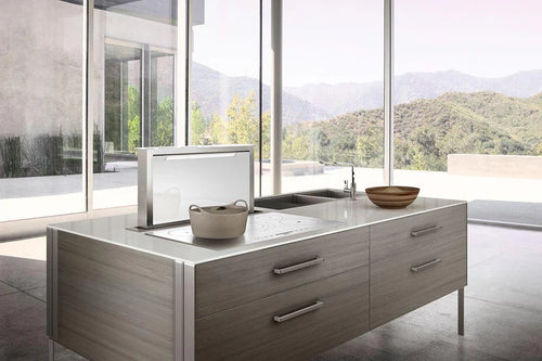 Faber FABULA-PLUS-EV8-A90 - Black Glass/Stainless Steel 90cm Downdraft Extractor - A Rated