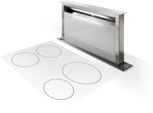 Faber FABULA-PLUS-EV8-A90 - Black Glass/Stainless Steel 90cm Downdraft Extractor - A Rated