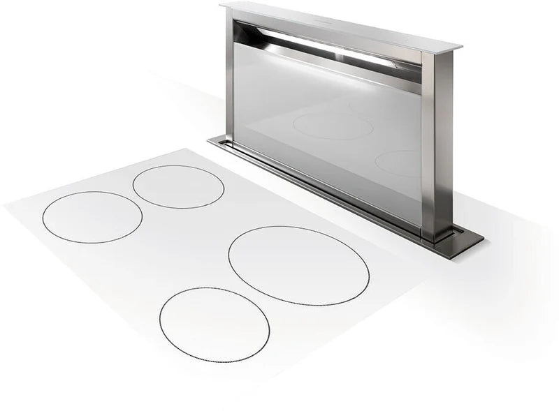 Faber FABULA-PLUS-EV8-A90 - Black Glass/Stainless Steel 90cm Downdraft Extractor - A Rated