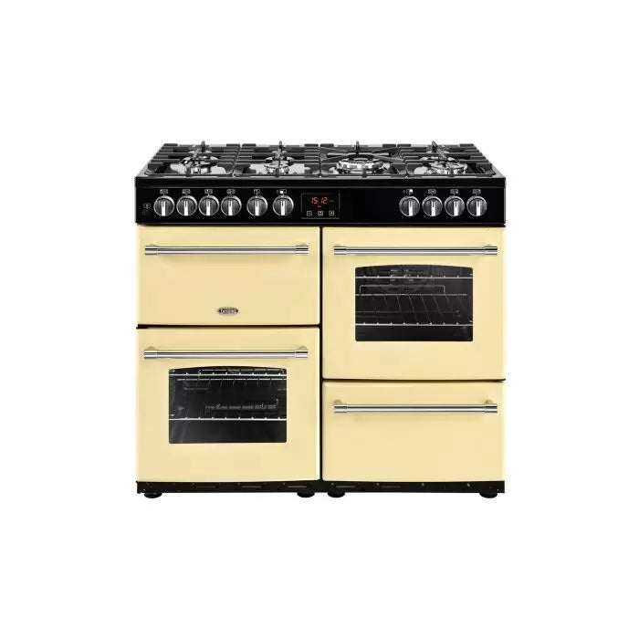 Belling FARMHOUSE 100DFT Crm 4444 - Cream 7 Zone Dual Fuel Cooker - A/A energy