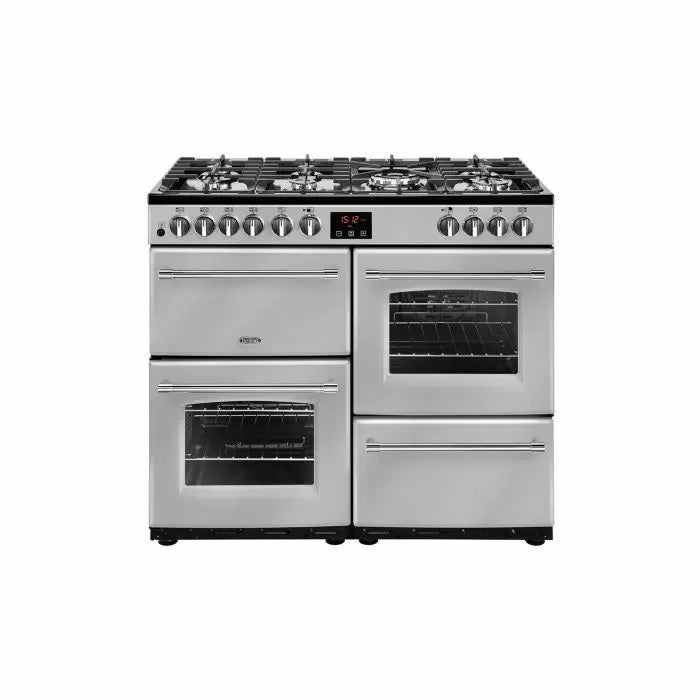 Belling FARMHOUSE 100DFT Sil 4444 - Silver 7 Zone Dual Fuel Cooker - A/A energy