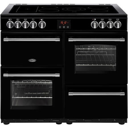 Belling FARMHOUSE 100E Blk 444444 - Black 5 Zone Electric Cooker - A/A energy