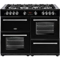 Belling FARMHOUSE 110DFT Blk 4444 - Black 7 Zone Dual Fuel Cooker - A/A energy