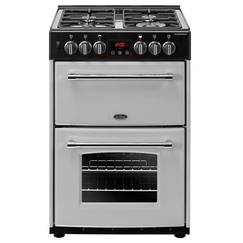 Belling FARMHOUSE 60DF Sil 444410 - Silver 4 Zone Dual Fuel Cooker - A energy