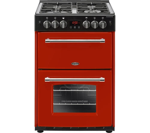 Belling FARMHOUSE 60G Hja 444444718 - Red 4 Zone Gas Cooker - A energy