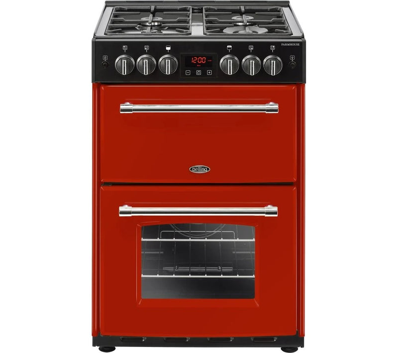 Belling FARMHOUSE 60G Hja 444444718 - Red 4 Zone Gas Cooker - A energy