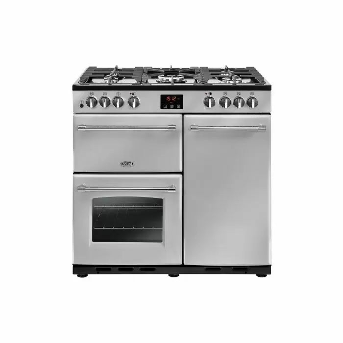 Belling FARMHOUSE 90DFT Sil 44444 - Silver 5 Zone Dual Fuel Cooker - A/A energy