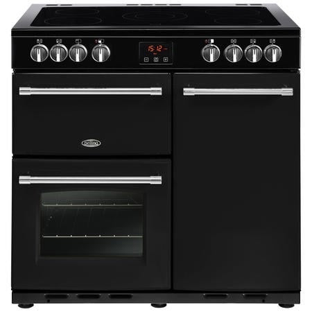 Belling FARMHOUSE 90E Blk 4444441 - Black 5 Zone Electric Cooker - A/A energy