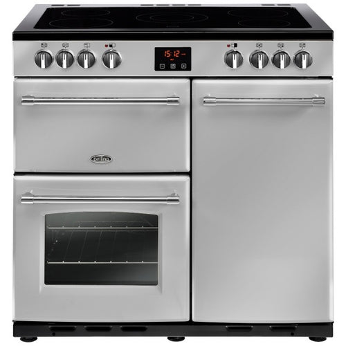 Belling FARMHOUSE 90E Sil 4444441 - Silver 5 Zone Electric Cooker - A/A energy