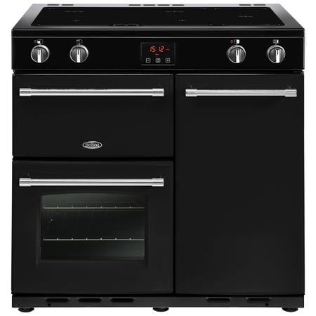 Belling FARMHOUSE 90Ei Blk 444444 - Black 4 Zone Electric Cooker - A/A energy