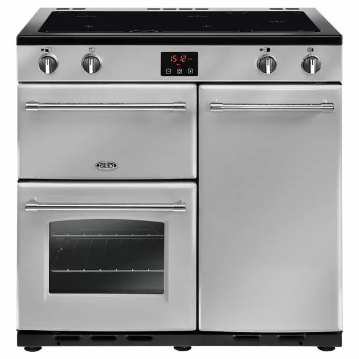 Belling FARMHOUSE 90Ei Sil 444444 - Silver 4 Zone Electric Cooker - A/A energy