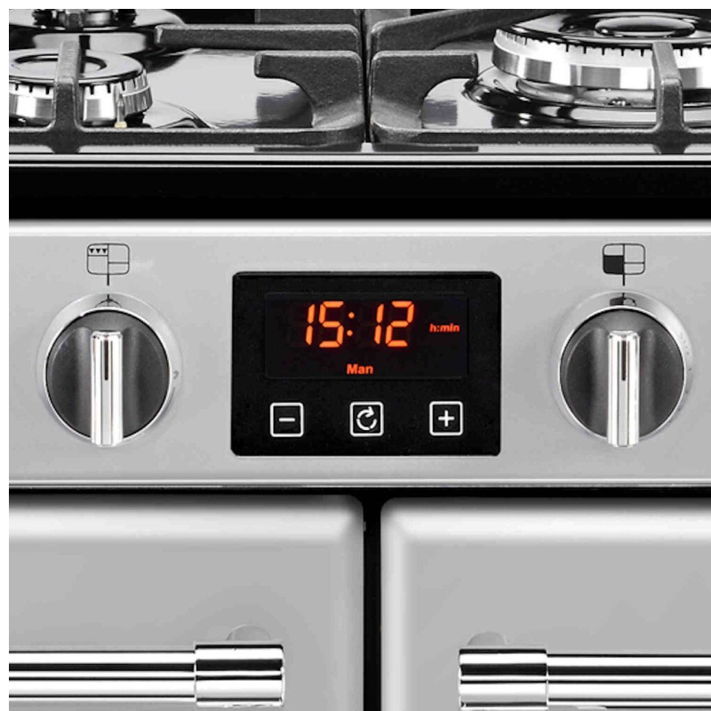 Belling FARMHOUSE X100G SIL - Silver 7 Zone Gas Cooker - Manual cleaning - A/A energy