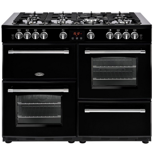 Belling FARMHOUSE X110G BLK - Black 7 Zone Gas Cooker - Manual cleaning - A/A energy