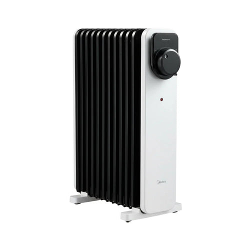Midea MHO231U11BPW - White & Black 2300W Oil Filled Radiator - 11 Fin - Freestanding