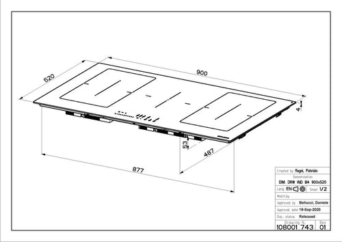 Faber FCH-95-BK-KL - Black 90cm Induction Hob - 5 Zones