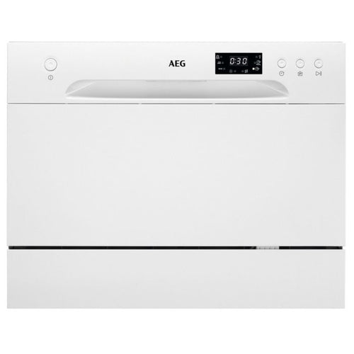 AEG FFB21200CW - White 6 Place Setting Compact Table Top Dishwasher - Quick Wash - F Energy Rating